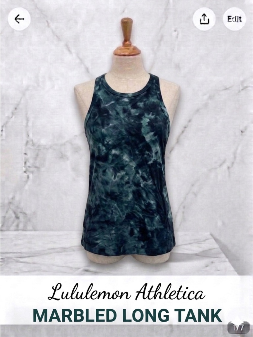 Lululemon Athletica green / black Activewear - Long Tank Size 4